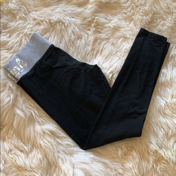 PINK VS gray/black sequin leggings - Picture 5 of 8